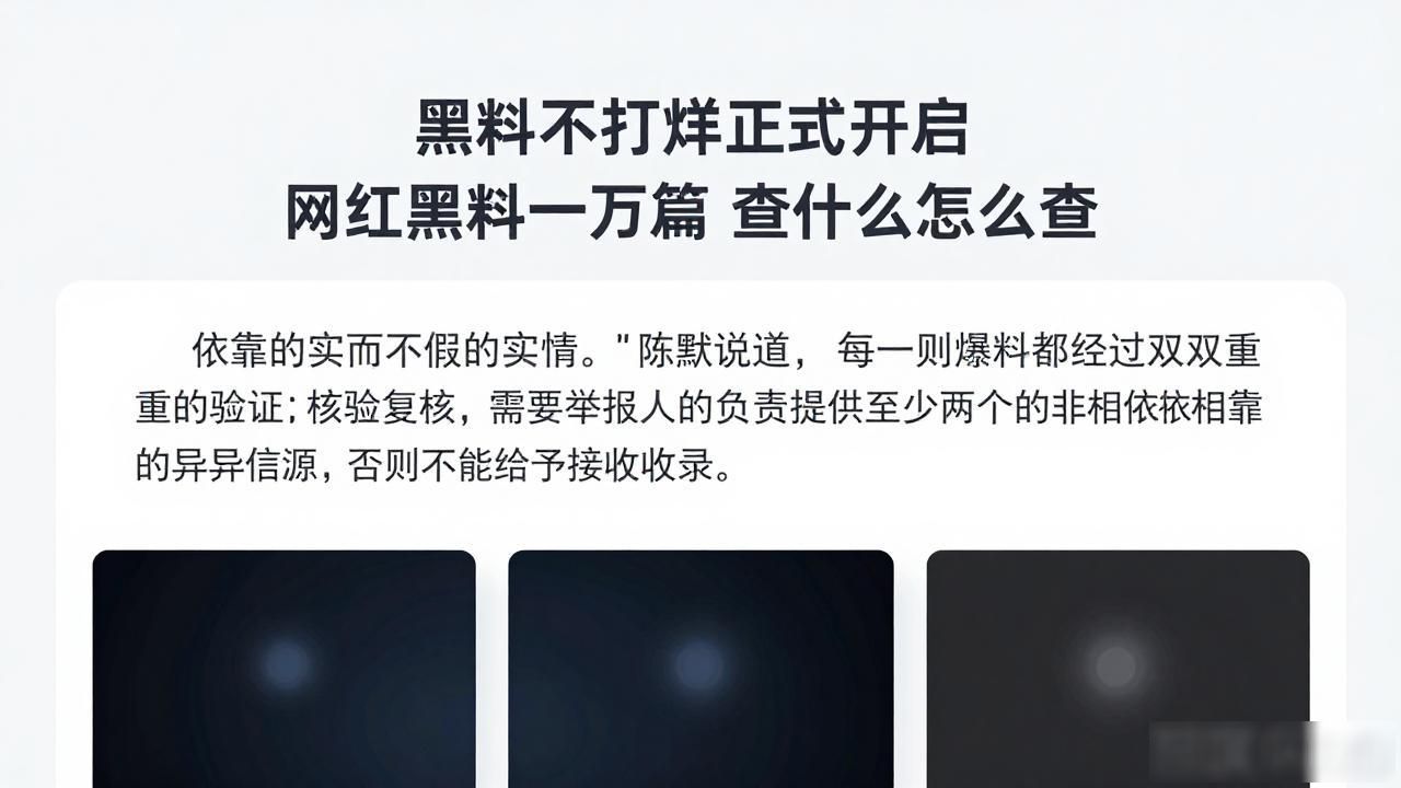 黑料不打烊正式开启 网红黑料一万篇 查什么怎么查